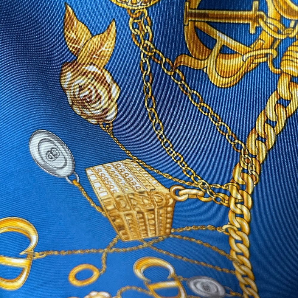 Christian Dior Blue and Gold Scarf - Picture 7 of 16